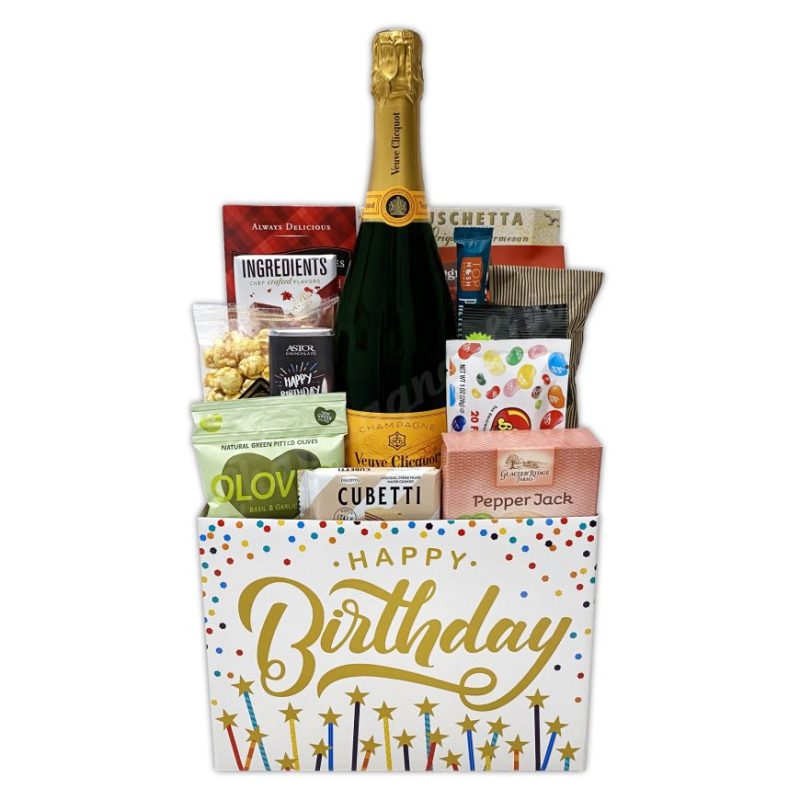 Champagne Life - Veuve Gourmet Birthday Gift Basket