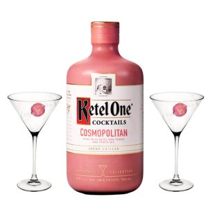 Ketel One Cosmopolitan with two martini glasses